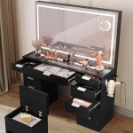 YITAHOME Adjustable LED Vanity Table & Stool Set