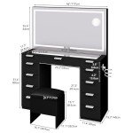 YITAHOME Adjustable LED Vanity Table & Stool Set
