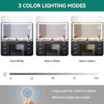 YITAHOME Adjustable LED Vanity Table & Stool Set