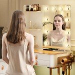 Hollywood Mirror Vanity Desk with Charging Station