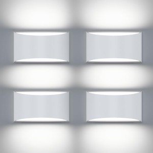Modern LED Wall Sconce Set of 4 - Cool White