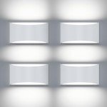 Modern LED Wall Sconce Set of 4 - Cool White