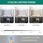 YITAHOME LED Vanity Table with Mirror and Stool