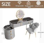 GREY Vanity Desk Set with Touch Screen Mirror