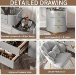 GREY Vanity Desk Set with Touch Screen Mirror