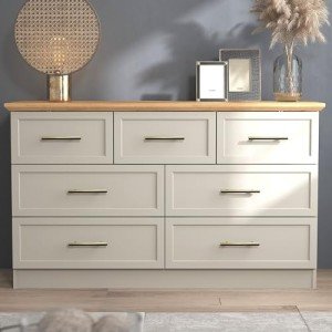 Light Grey Oak 3+4 Drawer Chest for Bedrooms