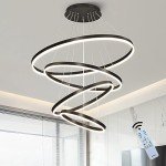 Modern Dimmable 4-Ring LED Pendant Light