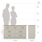 Light Grey Oak 3+4 Drawer Chest for Bedrooms
