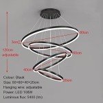 Modern Dimmable 4-Ring LED Pendant Light