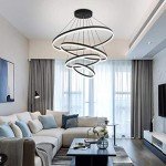 Modern Dimmable 4-Ring LED Pendant Light
