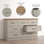 Light Grey Oak 3+4 Drawer Chest for Bedrooms