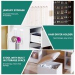YITAHOME LED Vanity Desk with Mirror and Stool