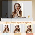 YITAHOME LED Vanity Desk with Mirror and Stool
