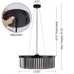 Sleek Black Crystal Chandelier with 6 Lights