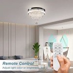 Modern 19.7'' Crystal Chandelier with Remote Control