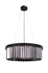 Sleek Black Crystal Chandelier with 6 Lights