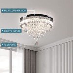 Modern 19.7'' Crystal Chandelier with Remote Control