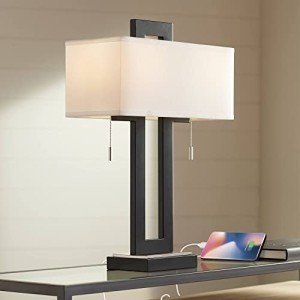 Neil Modern Rustic Table Lamp with USB Port