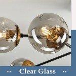 Modern 6-Light Glass Globe Sputnik Chandelier