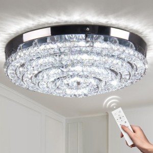 18" Modern Crystal Chandelier with Remote Control