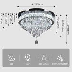 Modern 19.7'' Crystal Chandelier with Remote Control