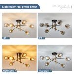 Modern 6-Light Glass Globe Sputnik Chandelier