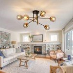 Modern 6-Light Glass Globe Sputnik Chandelier