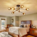 Modern 6-Light Glass Globe Sputnik Chandelier