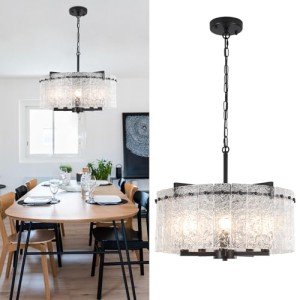 Black Crystal Chandelier with 5 Adjustable Lights