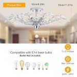 Vintage Crystal Chandelier Ceiling Light with 5 Bulbs