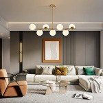 Modern Brass Linear 7-Light Chandelier Pendant