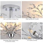 Vintage Crystal Chandelier Ceiling Light with 5 Bulbs
