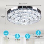 18" Modern Crystal Chandelier with Remote Control