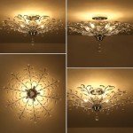 Vintage Crystal Chandelier Ceiling Light with 5 Bulbs