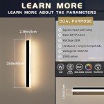 Mikeru 60CM Black Outdoor Wall Lights - 2 Pack