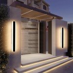 Mikeru 60CM Black Outdoor Wall Lights - 2 Pack
