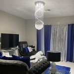 Modern Crystal Chandelier Flush Mount Light Fixture