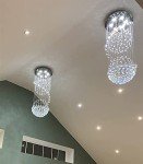 Modern Crystal Chandelier Flush Mount Light Fixture