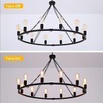 Rustic Farmhouse 12-Light Black Metal Chandelier