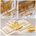Modern Dimmable Gold LED Ceiling Light 41.3”