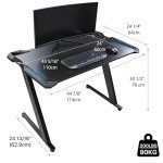 Eureka Ergonomic Gaming Desk with RGB LED Lights