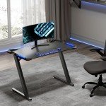 Eureka Ergonomic Gaming Desk with RGB LED Lights