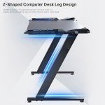 Eureka Ergonomic Gaming Desk with RGB LED Lights