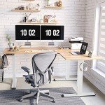 Light Brown Adjustable L-Shaped Electric Standing Desk