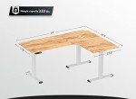 Light Brown Adjustable L-Shaped Electric Standing Desk