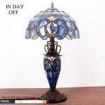 Tiffany Stained Glass Table Lamp - Blue & Purple