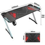 Z-Shaped Gaming Desk with RGB Lights and Accessories