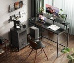 L Shaped Gaming Desk with LED Lights & Storage