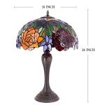 Tiffany Style Red Rose Table Lamp for Home