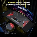 Z-Shaped Gaming Desk with RGB Lights and Accessories